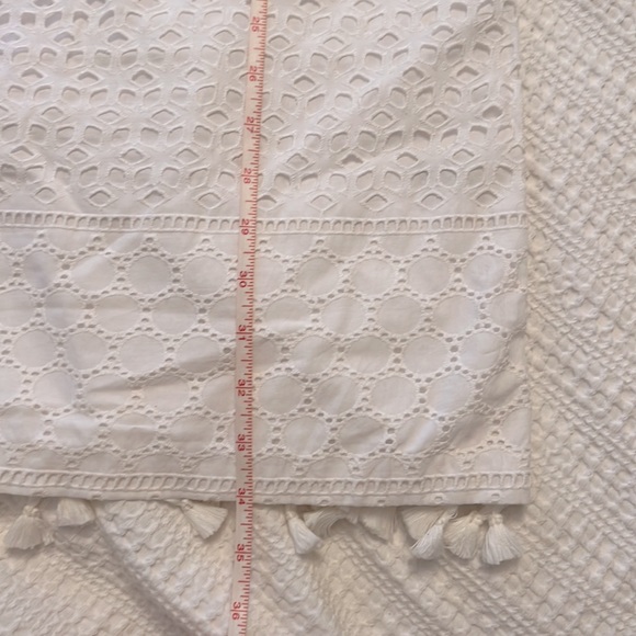 mini ultra white eyelet dress with 3/4 bell sleeves - Picture 8 of 8